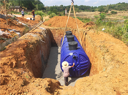 PE凈化槽應用案例 河池市新農村污水處理設備應用案例